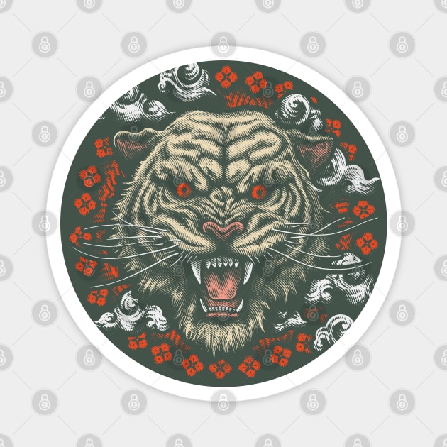 Tiger Fury Lunar Age Edition Magnet by Moryart